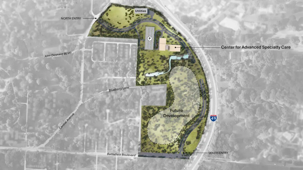Bentonville community health campus master plan rendering
