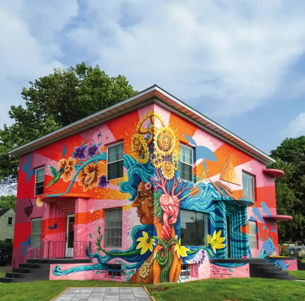 Colorful mural art in downtown Northwest Arkansas