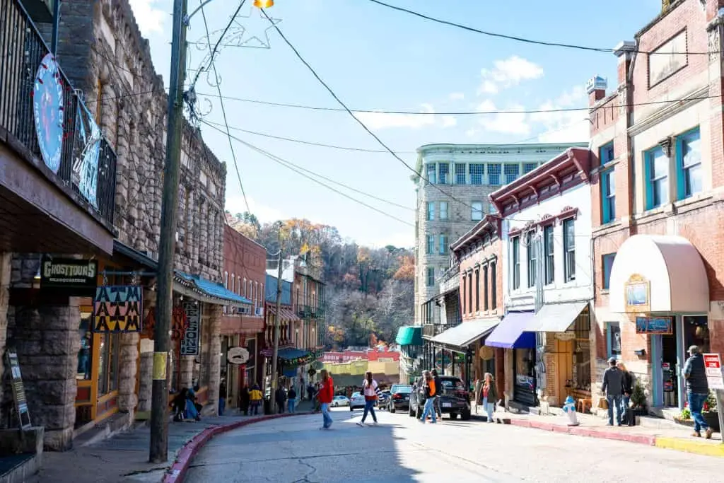 Eureka Springs historic downtown street in Arkansas