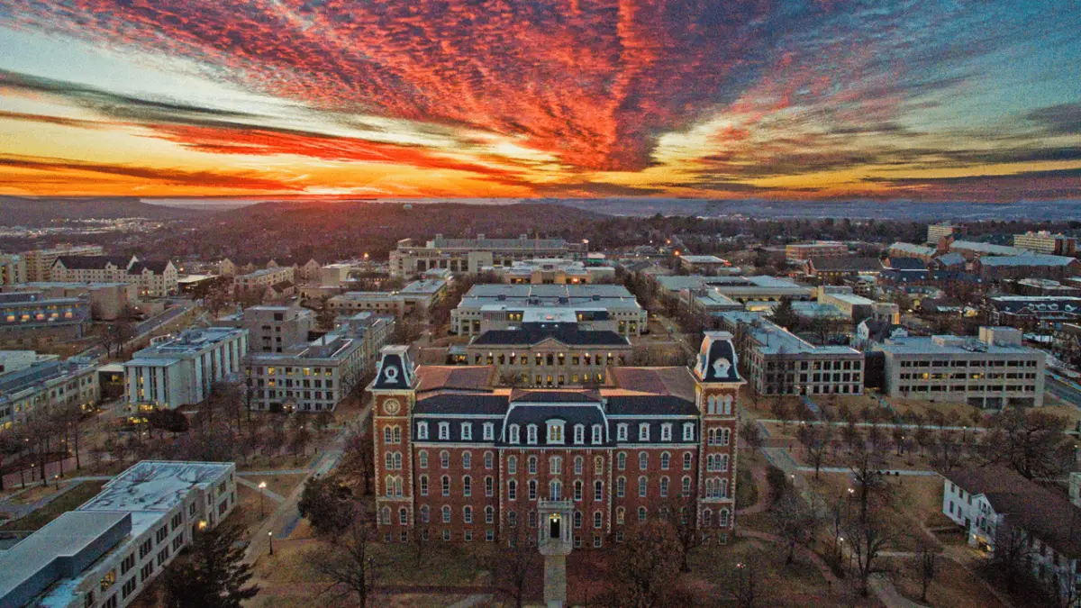 Fayetteville Arkansas college town campus and downtown