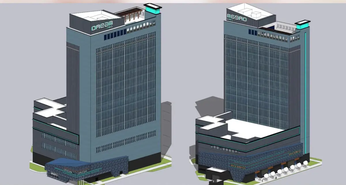 Architectural rendering of the cancelled 16-story Dream Hotel proposed for Pinnacle Hills in Rogers, Arkansas
