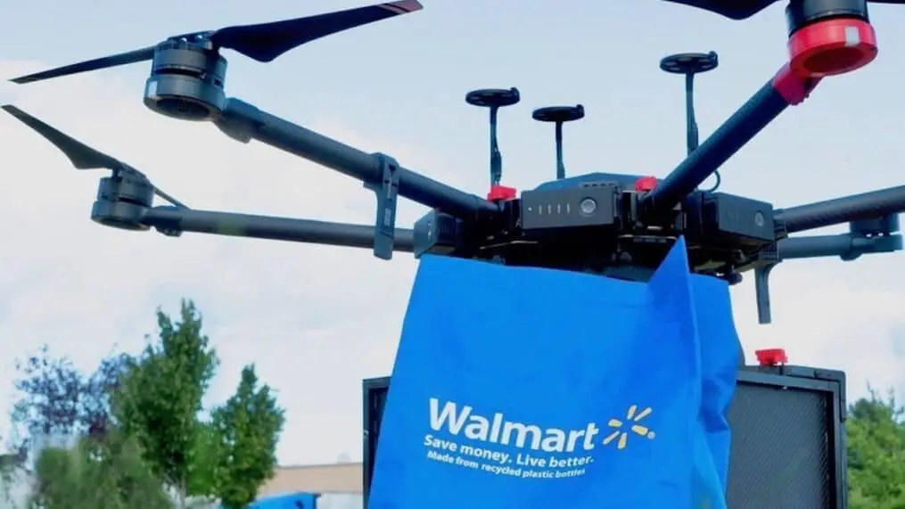 Drone delivery technology in Northwest Arkansas neighborhood