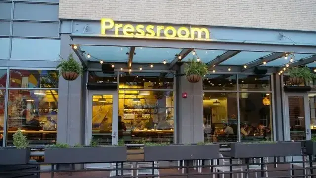The Pressroom restaurant dining room in Bentonville Arkansas
