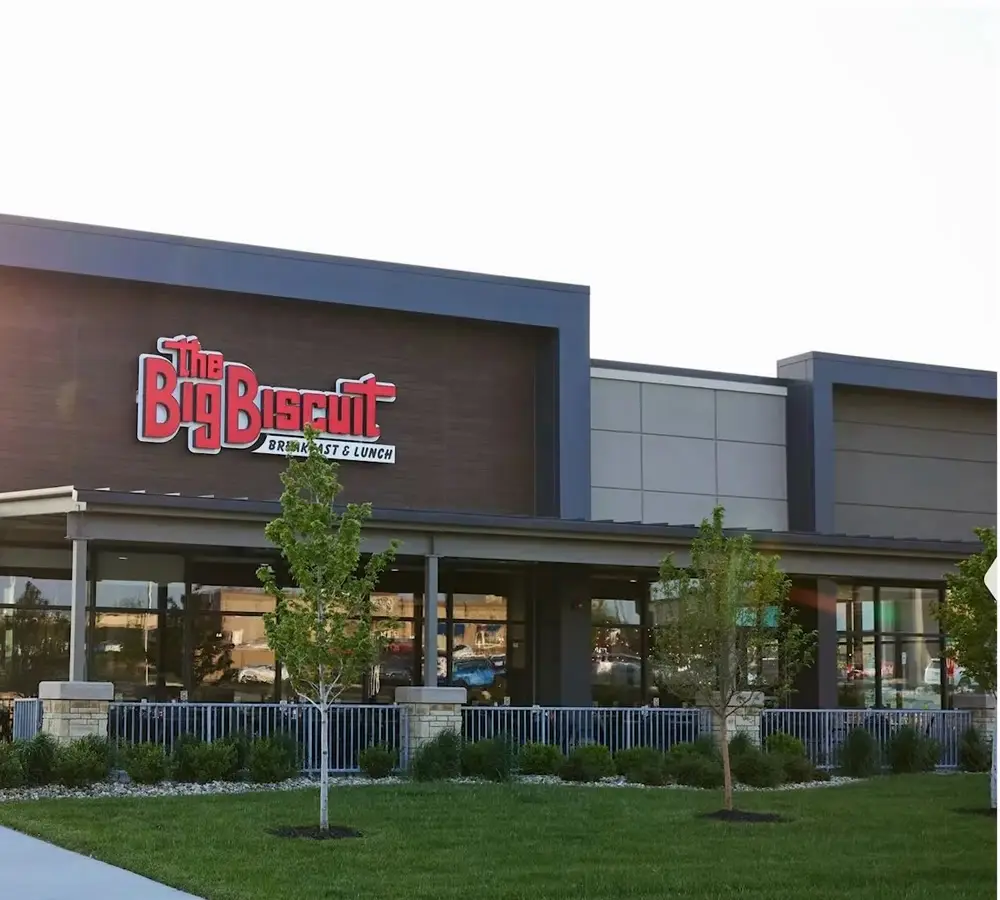 Exterior of The Big Biscuit breakfast and lunch restaurant, the Kansas City chain opening a second Northwest Arkansas location in Rogers